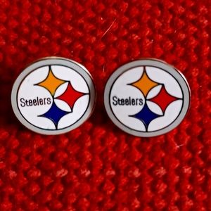 Pittsburgh Steelers Logo Earrings --  1-1/4" Diameter